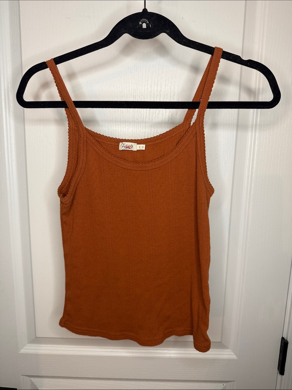 Faherty Slim Ribbed Tank Top in Rust